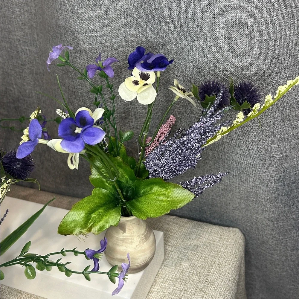 Ceramic Vase Set with Flowers